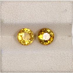 1.30ct Yellow Tourmaline Match Pair Round Cut