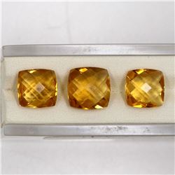 12.84ct Natural citrine cushion cut set-3pcs
