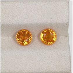 1.68ct Spessartite match pair round cut