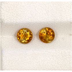 1.01ct Yellow Tourmaline Match Pair Round Cut