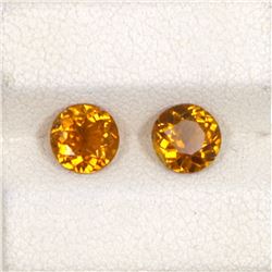 1.40ct Yellow Tourmaline Match Pair Round Cut