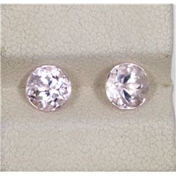 2.20ct Morganite round shape match pair cut