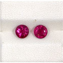 1.06ct Rubellite match pair round cut