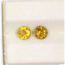 0.95ct Yellow Tourmaline Match Pair Round Cut
