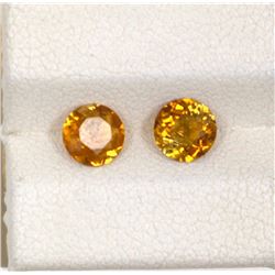 1.05ct Yellow Tourmaline Match Pair Round Cut
