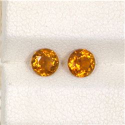 0.96ct Yellow Tourmaline Match Pair Round Cut