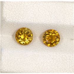 1.30ct Yellow Tourmaline Match Pair Round Cut