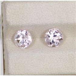 2.05ct Morganite round shape match pair cut