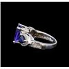 Image 3 : 14KT White Gold 3.83 ctw Tanzanite, Sapphire and Diamond Ring