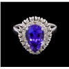 Image 2 : 14KT White Gold 4.25 ctw Tanzanite and Diamond Ring