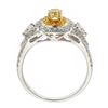 Image 3 : 0.54 ctw Yellow and White Diamond Ring - 18KT White and Yellow Gold