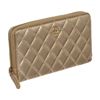 Image 2 : Chanel Gold Lambskin Leather Quilted Long Zippy Wallet