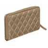 Image 3 : Chanel Gold Lambskin Leather Quilted Long Zippy Wallet