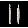 Image 1 : 0.70 ctw Diamond Hoop Earrings - 14KT White Gold