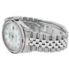 Image 7 : Rolex Mens Stainless Steel Diamond Lugs & Ruby Channel Set Datejust Wristwatch