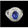 Image 2 : 14KT White Gold 2.46 ctw Tanzanite and Diamond Ring