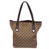 Image 1 : Gucci Brown Canvas Monogram Brown Leather Trim Tote Bag