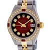Image 1 : Rolex Ladies 2T Red Vignette Diamond And Ruby Datejust Wristwatch