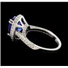 Image 3 : 3.17 ctw Tanzanite and Diamond Ring - 14KT White Gold