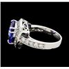 Image 3 : 3.47 ctw Tanzanite and Diamond Ring - 14KT White Gold