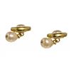 Image 2 : Chanel Gold Faux Pearl Cufflinks
