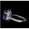 Image 3 : 8.84 ctw Tanzanite and Diamond Ring - 14KT White Gold
