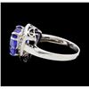Image 3 : 4.78 ctw Tanzanite and Diamond Ring - 14KT White Gold