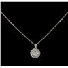Image 1 : 14KT White Gold 0.93 ctw Diamond Pendant With Chain