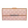Image 1 : Gucci Pink Beige Canvas Leather Monogram Long Wallet
