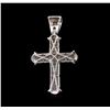 Image 2 : 3.00 ctw Diamond Cross Pendant - 14KT White Gold