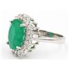 Image 3 : Certified 6.91 Carat Natural Oval Cut Emerald Diamond Wedding Engagement Ring in