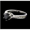 Image 1 : 1.90 ctw Black Diamond Ring - 14KT White Gold
