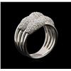Image 4 : 14KT White Gold 0.59 ctw Diamond Ring