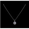 Image 2 : 14KT White Gold 0.77 ctw Tanzanite and Diamond Pendant With Chain
