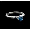 Image 1 : 14KT White Gold 0.68 ctw Round Cut Fancy Blue Diamond Solitaire Ring