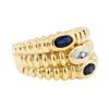 Image 1 : 0.30 ctw Sapphire and Diamond Ring - 14KT Yellow Gold