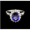 Image 2 : 2.44 ctw Tanzanite and Diamond Ring - 14KT White Gold