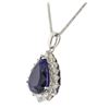 Image 3 : 14KT White Gold GIA Certified 23.12 ctw Tanzanite and Diamond Pendant With Chain