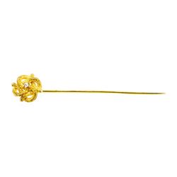 0.02 ctw Diamond Stick Pin - 10KT Yellow Gold