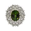 Image 1 : Certified 2.71 Carat Natural / Not Enhanced Oval Cut Green Tourmaline Anniversar