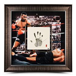 Mike Tyson Signed LE 36x36 Custom Framed Tegata Handprint Career Mosaic Display (UDA COA)