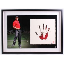 Tiger Woods Signed LE 21x30 Custom Framed Tegata Handprint Display (UDA COA)