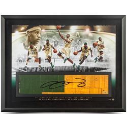 LeBron James Signed  Golden Child  LE 24x36 Custom Framed Game-Used Floor Piece Display (UDA COA)