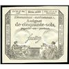 Image 1 : 1793 50 Sols Assignat French Revolution Currency Note - Series 2688 (Crisp, AU Condition)