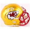 Image 1 : Travis Kelce Signed Chiefs Blaze Mini Speed Helmet (TSE COA)