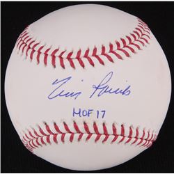Tim Raines Signed OML Baseball Inscribed  HOF 17  (JSA COA)