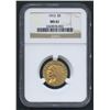 Image 1 : 1913 $5 Indian Head Half Eagle Gold Coin (NGC MS 61)