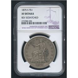 1875-S $1 Trade Silver Dollar (NGC XF Details)