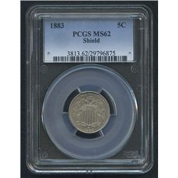 1883 5Â¢ Shield Nickel (PCGS MS 62)