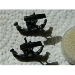 **** FEATURE ITEM **** VINTAGE CUFFLINKS - VIKING LONG BOAT - SWAN ON SAIL - BLACK OVER WHAT SEEMS T